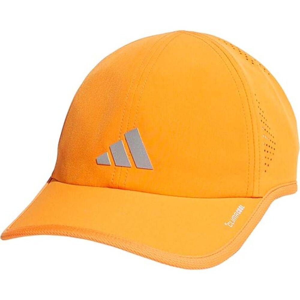 Men's Pure Orange Silver Adjustable Hook and Loop Super Lite Casual Baseball Cap